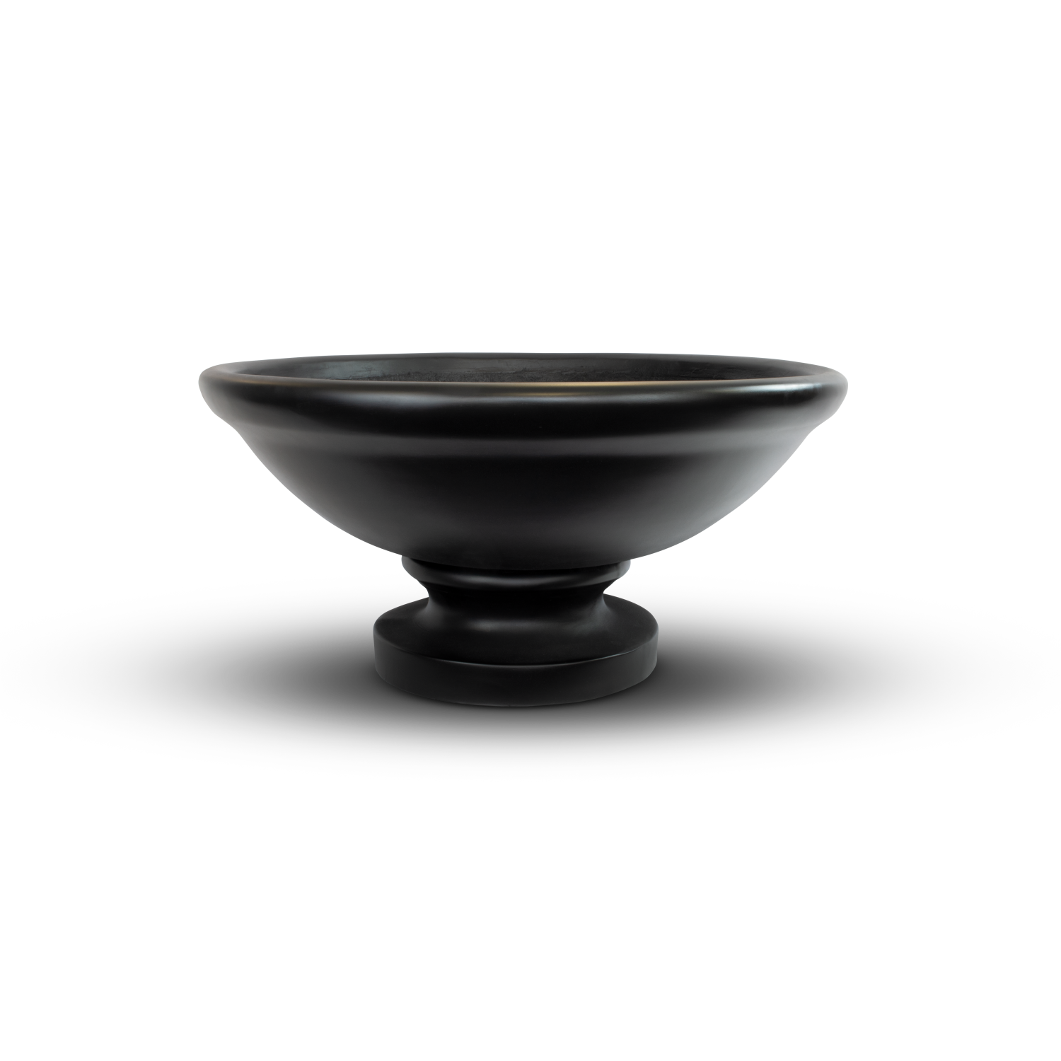 Banded Rim Fire Bowl with Pedestal in GFRC by Grand Effects - Majestic Fountains and More