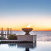 Banded Rim Fire Bowl with Pedestal in GFRC by Grand Effects - Majestic Fountains and More