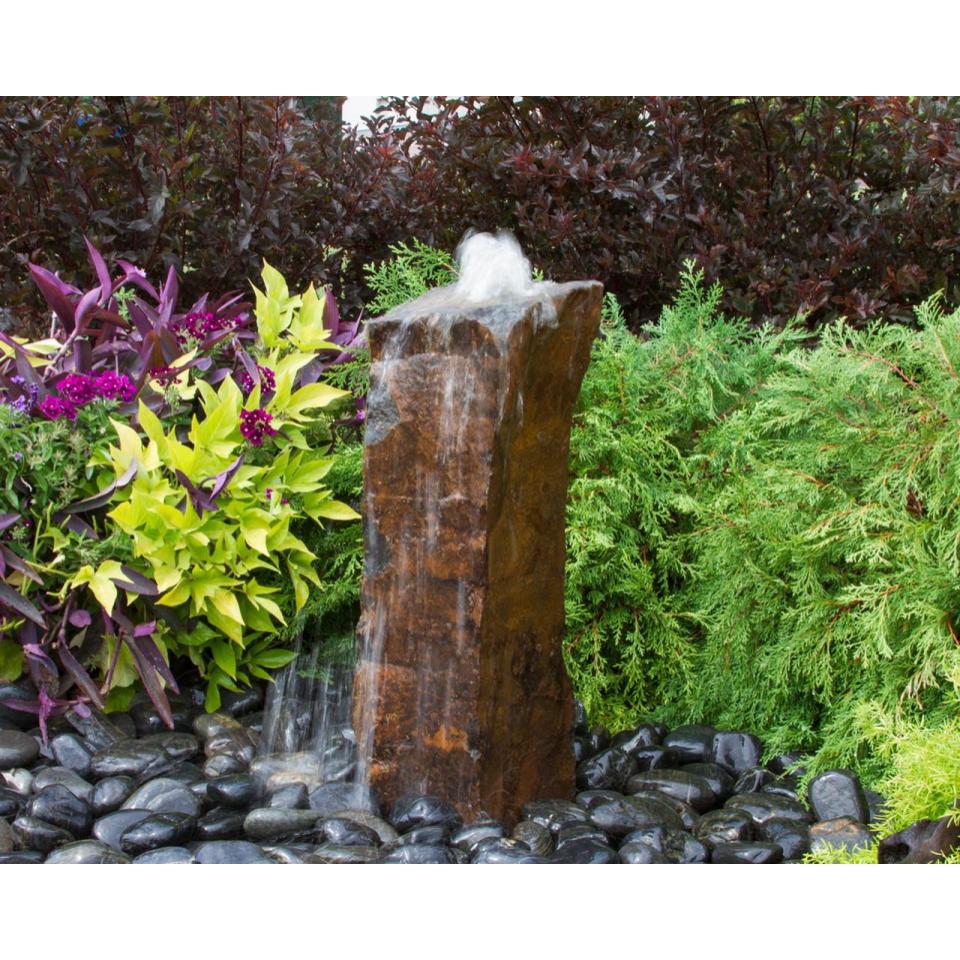 Basalt rock 24" tall polished bullet - Complete Fountain DIY Kit