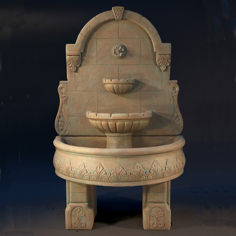 Bavarian Wall Fountain in Cast Stone - Fiore Stone LG139-FWLD - Majestic Fountains and More