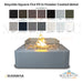 Bayside Square Fire Pit in Powder Coated Metal - Majestic Fountains and More