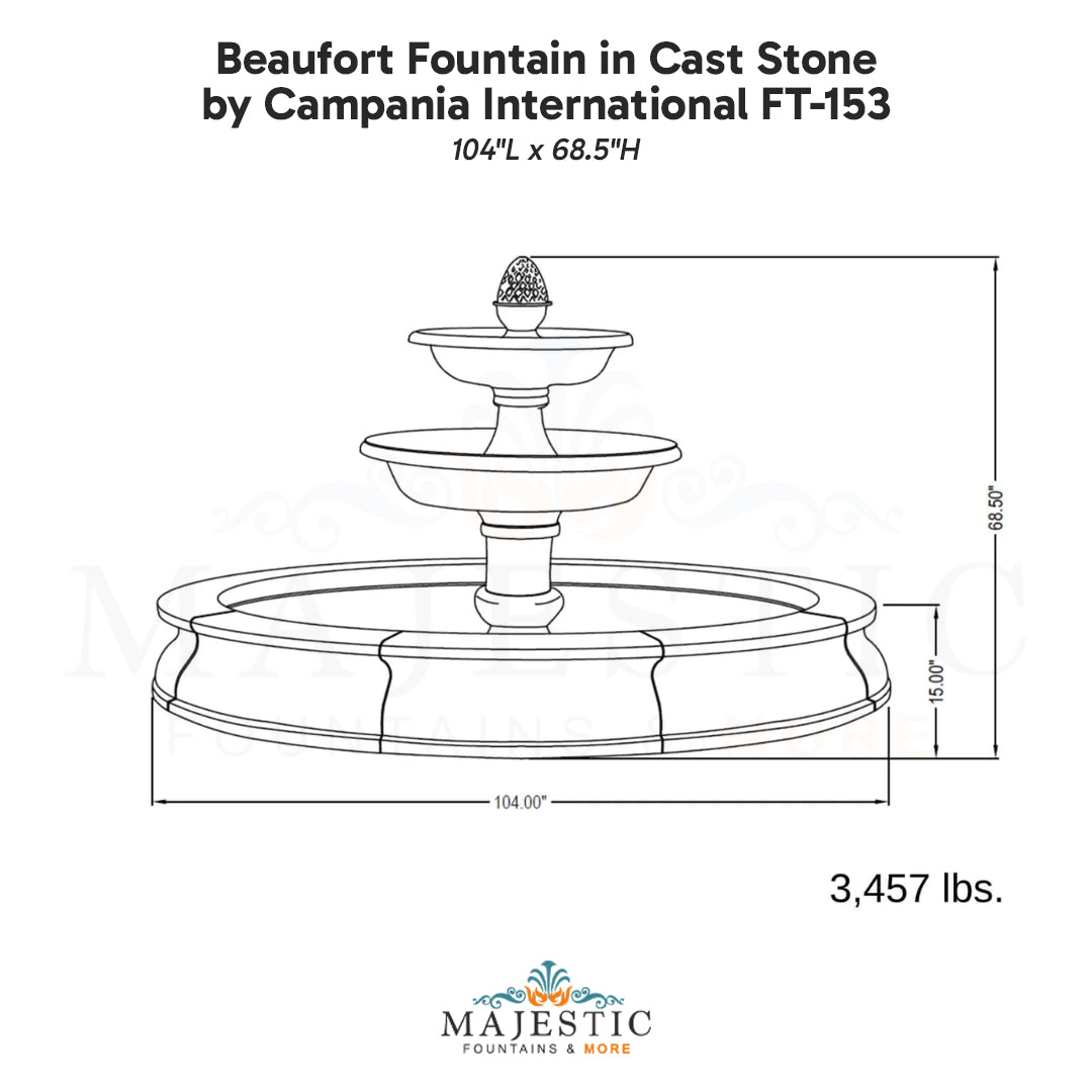 Beaufort Fountain in Cast Stone by Campania International FT-153 - Majestic Fountains.jpg