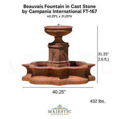 Beauvais Fountain in Cast Stone by Campania International FT-167 - Majestic Fountains.jpg