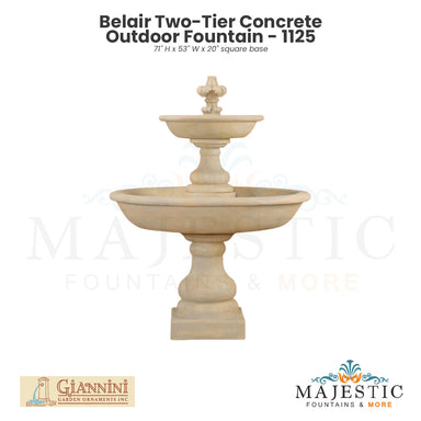 Belair Two-Tier Concrete Outdoor Fountain - 1125 - Majestic Fountains