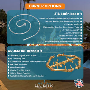 Belize Fire Bowl in GFRC Concrete Burner Options - Majestic Fountains and More