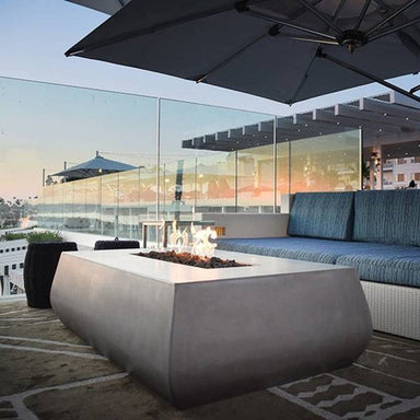 Belize Rectangle Fire Table in GFRC Concrete by Archpot - Majestic Fountains and More
