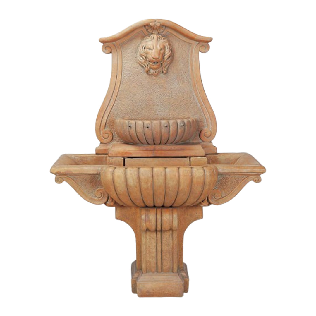 Bernini Lavabo Lion Head Concrete Outdoor Wall Fountain - 1066 - Majestic Fountains