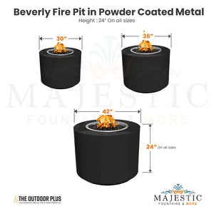 Beverly Fire Pit in Powder Coated Metal - Majestic Fountains and More