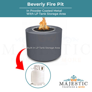 Beverly Fire Pit in Powder Coated Steel - Majestic Fountains