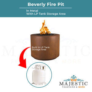 Beverly Metal Fire Pit - Majestic Fountains