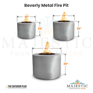 Beverly Metal Fire Pit Size - Majestic Fountains and More