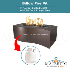 Billow Fire Pit in Powder Coated Metal - Majestic Fountains
