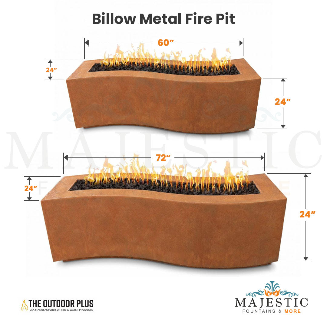 Billow Metal Fire Pit - Majestic Fountains and More