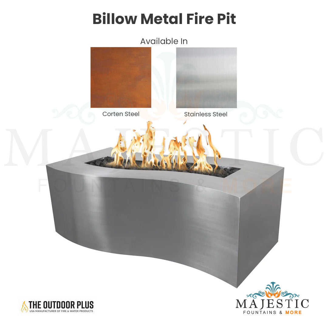 Billow Metal Fire Pit - Majestic Fountains and More