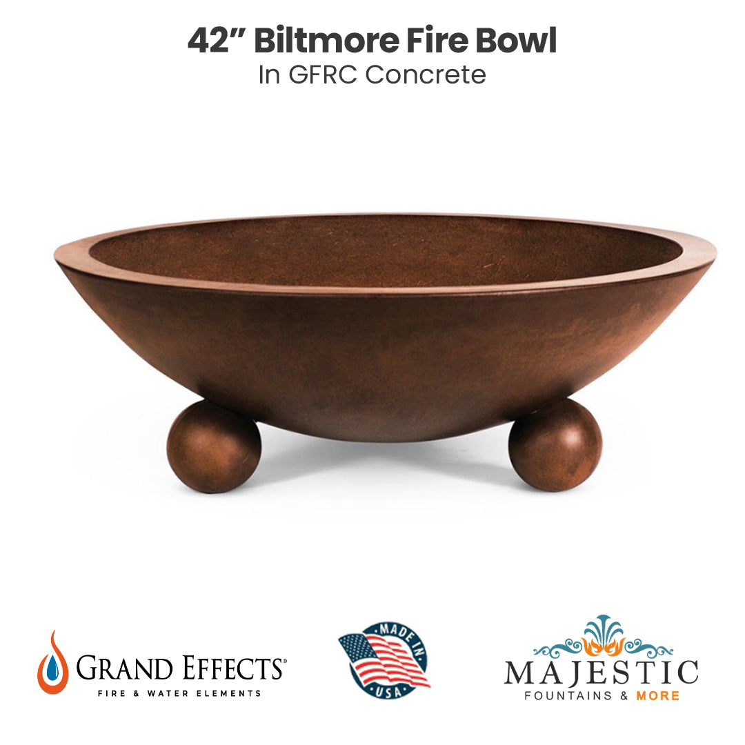 Biltmore Fire Pit in GFRC by Grand Effects - Majestic Fountains