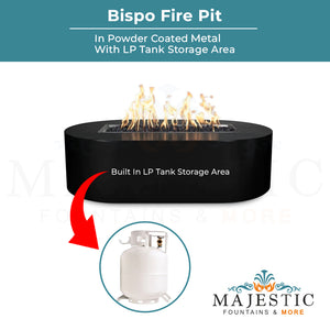 Bispo Fire Pit in Powder Coated Metal - Majestic Fountains