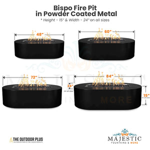 Bispo Fire Pit in Powder Coated Metal - Majestic Fountains and More