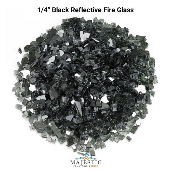 Black Reflective Fire Glass - Majestic Fountains.