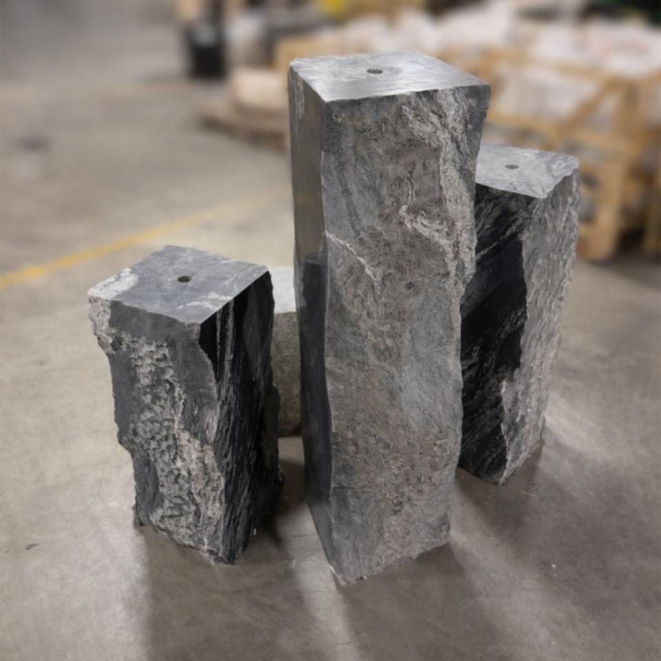 Black Flower Granite Five Peak Fountain - Complete Fountain Kit