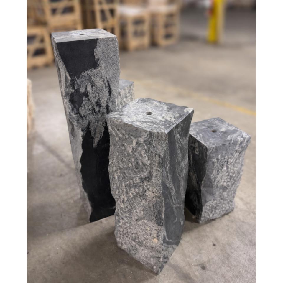 Black Flower Granite Five Peak Fountain - Complete Fountain Kit