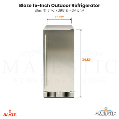 Blaze 15-Inch Outdoor Refrigerator - Majestic Fountains