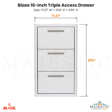 Blaze 16-Inch Triple Access Drawer - Majestic Fountains