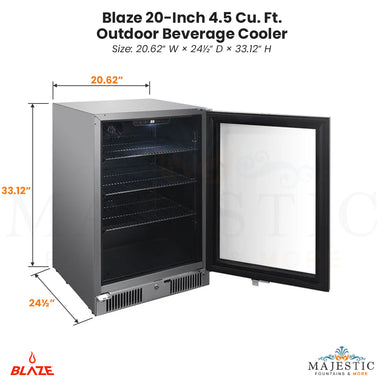 Blaze 20-Inch 4.5 Cu. Ft. Outdoor Beverage Cooler - Majestic Fountains