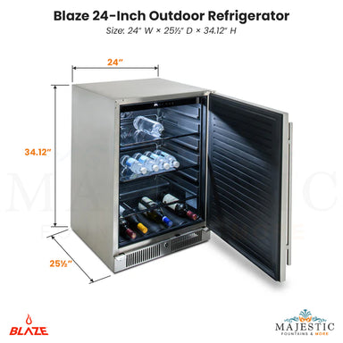 Blaze 24-Inch Outdoor Refrigerator - Majestic Fountains