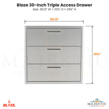 Blaze 30-Inch Triple Access Drawer - Majestic Fountains