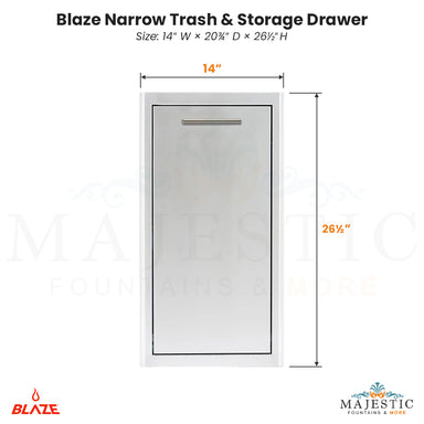 Blaze Narrow Trash & Storage Drawer - Majestic Fountains