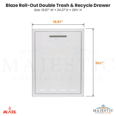 Blaze Roll-Out Double Trash & Recycle Drawer - Majestic Fountains