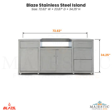Blaze Stainless Steel Island - Majestic Fountains