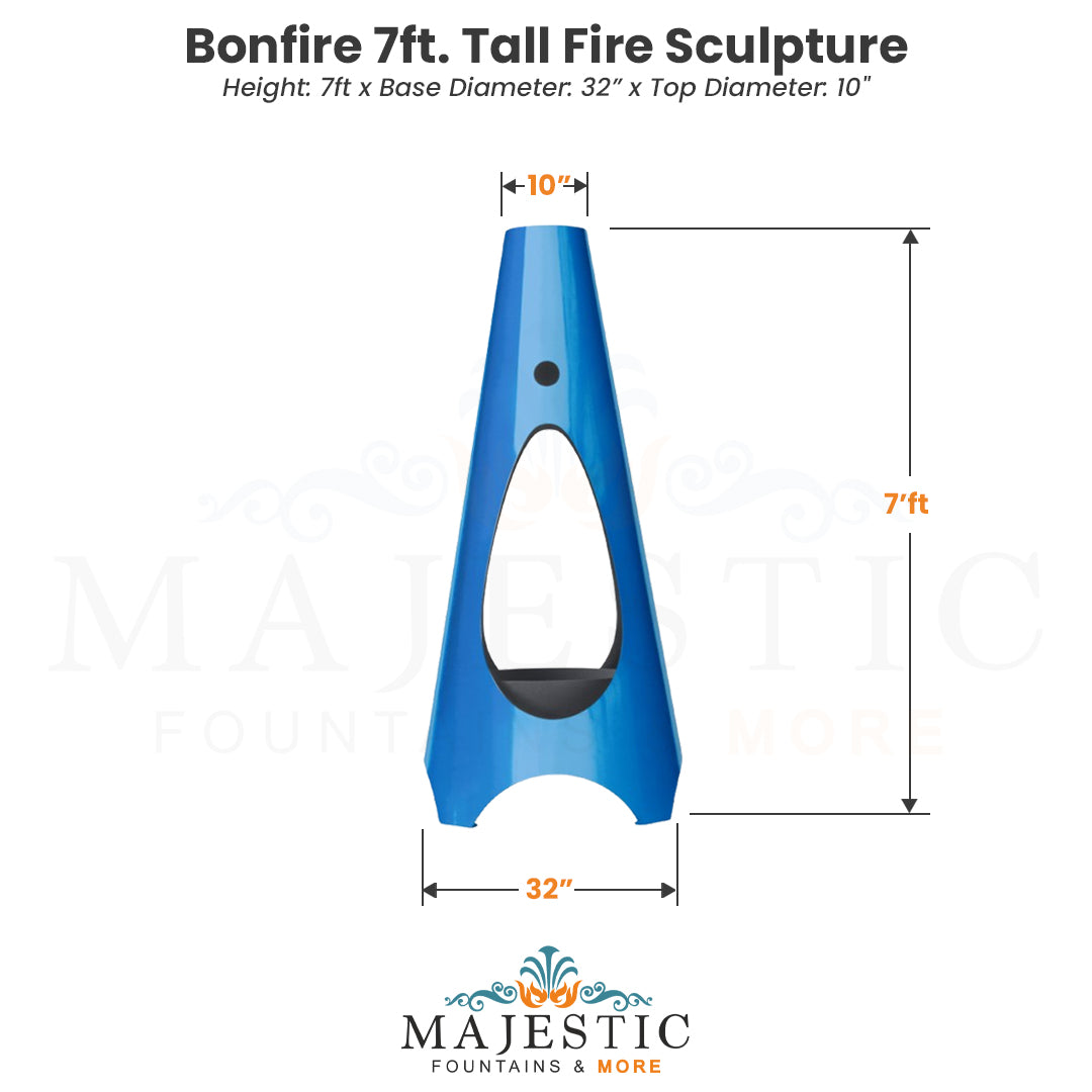Bonfire 7ft. Tall Fire Sculpture - Majestic Fountains