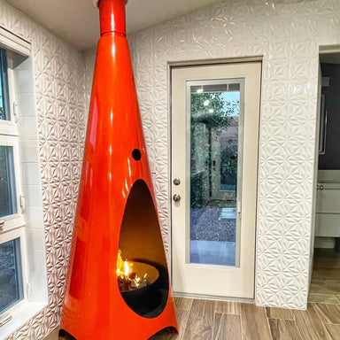 Bonfire 7ft. Tall Wood Burning Fire Place - Majestic Fountains