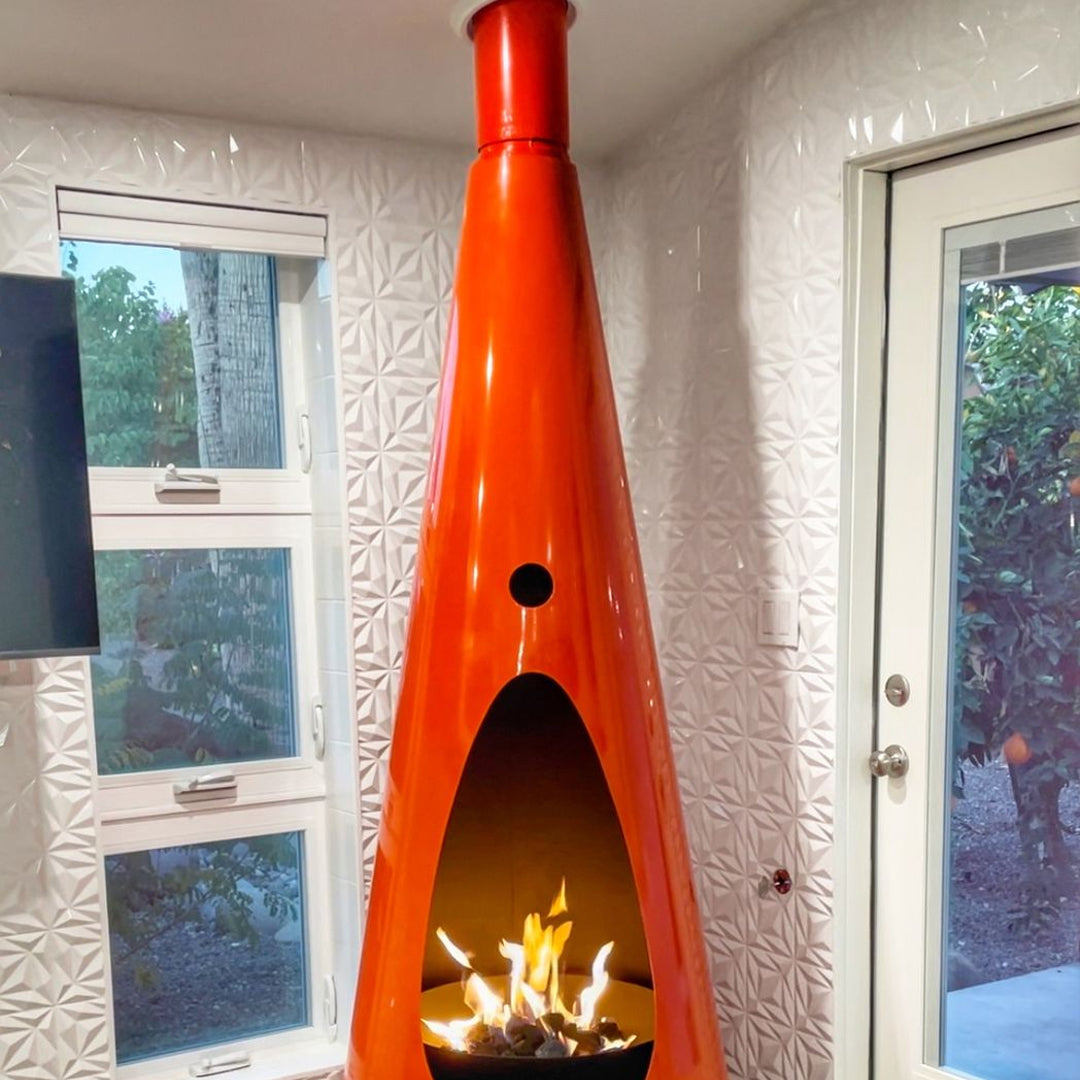Bonfire 7ft. Tall Wood Burning Fire Sculpture Vent - Majestic Fountains