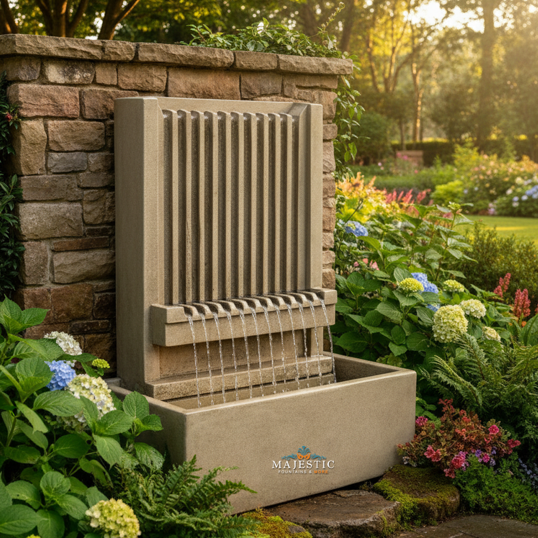 Brentwood Channel Outdoor Wall Fountain-1827-Majestic Fountains and More