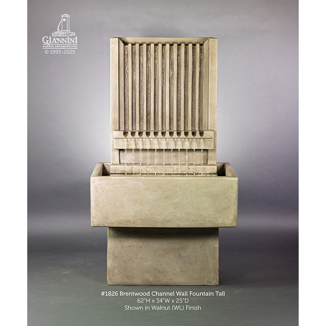 Brentwood Channel Outdoor Wall Fountain-1826-Majestic Fountains and More