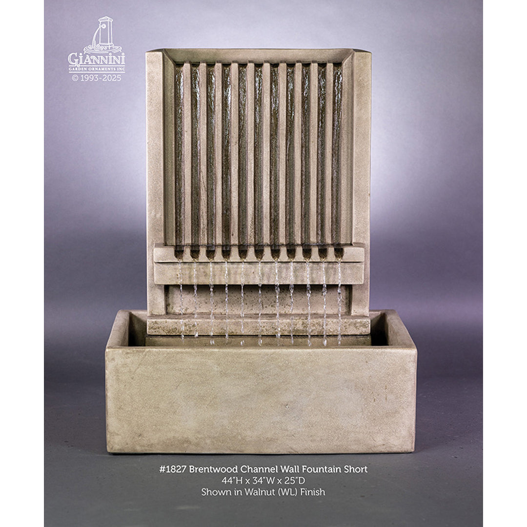 Brentwood Channel Outdoor Wall Fountain-1827-Majestic Fountains and More