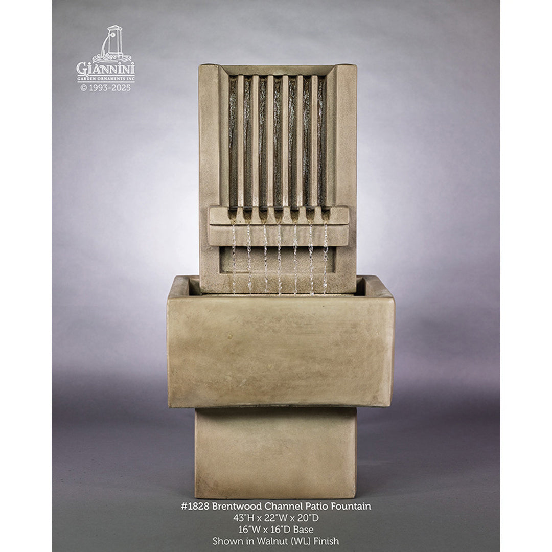 Brentwood Channel Patio Wall Fountain-1828 Tall - Majestic Fountains