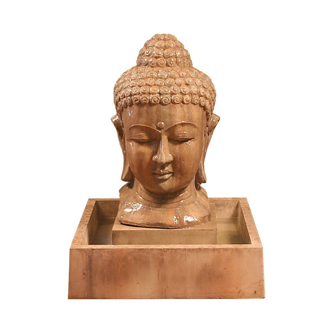 Buddha Head Fountain Small in GFRC by Gist G-BHEAD-FTN SM - Majestic Fountains