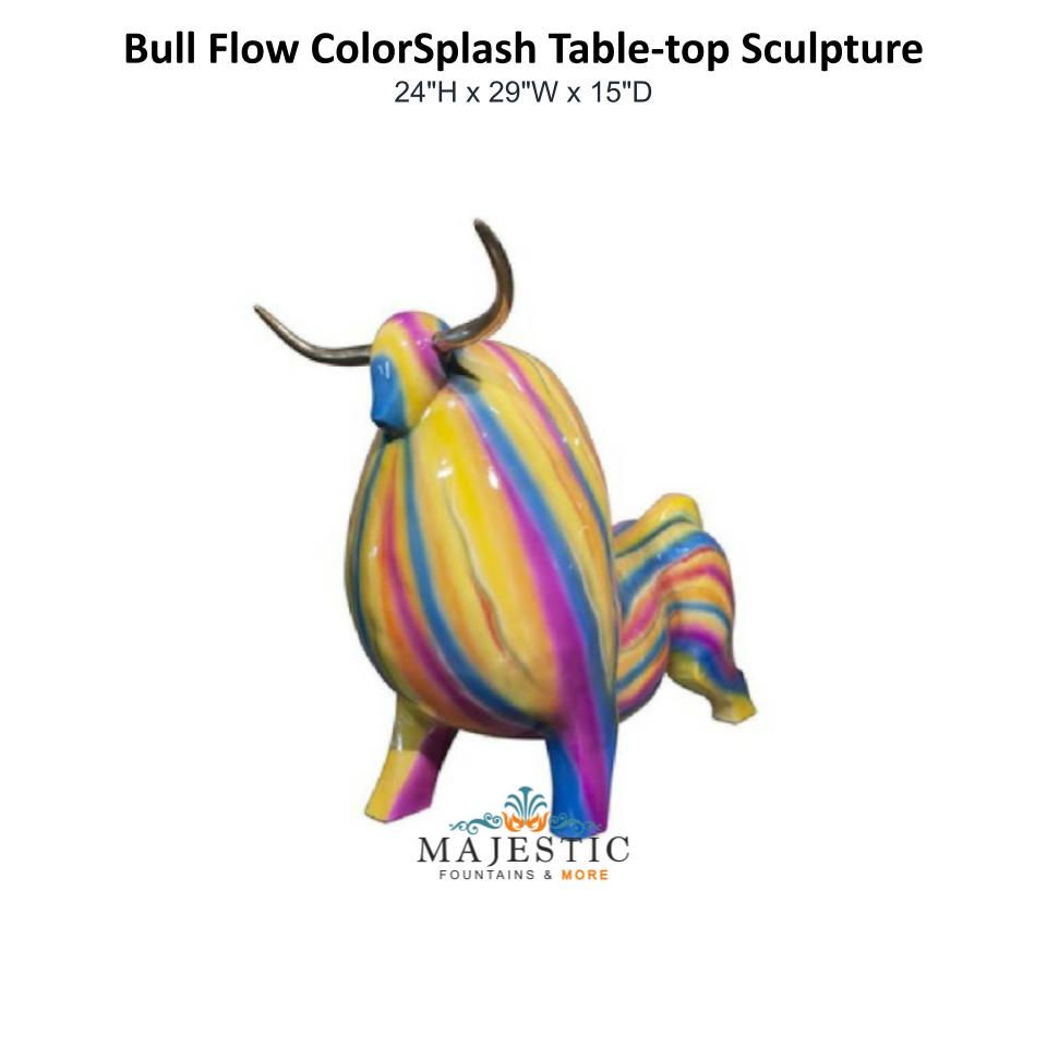 Bull Flow ColorSplash Table-top Sculpture - Majestic Fountains & More