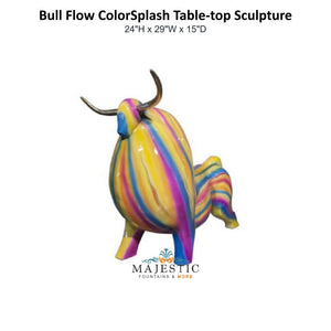 Bull Flow ColorSplash Table-top Sculpture - Majestic Fountains & More