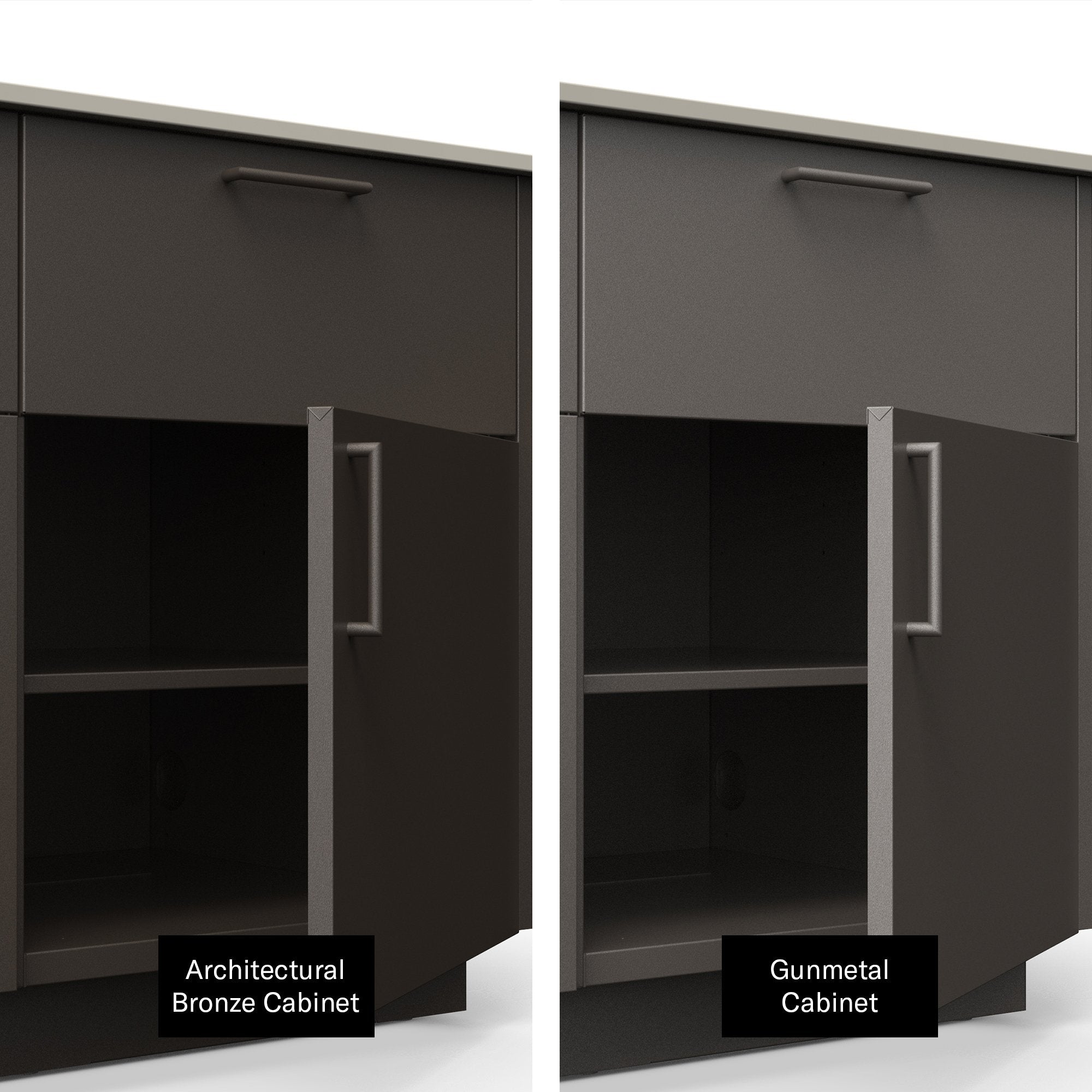 Blaze Golden Hour island cabinet finish samples