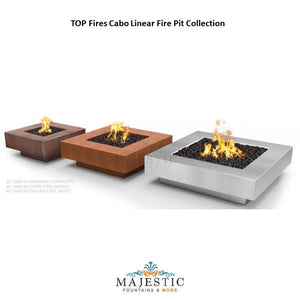 TOP Fires Cabo Square Fire Pit in Corten Steel by The Outdoor Plus - Majestic Fountains