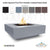 Cabo Square Fire Pit in Powder Coated Steel Steel - Majestic Fountains and More