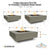 Cabo Square Fire Pit in Powder Coated Steel Steel - Majestic Fountains and More