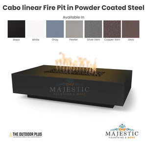 Cabo linear Fire Pit in Powder Coated Steel - Majestic Fountains and More