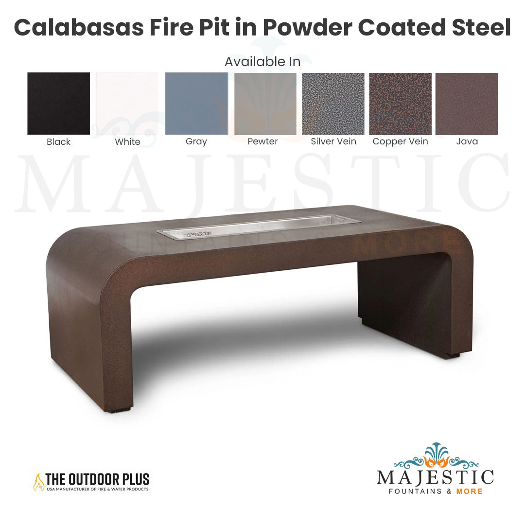 The Outdoor Plus Calabasas Fire Pit in Powder Coated Metal + Free Cove