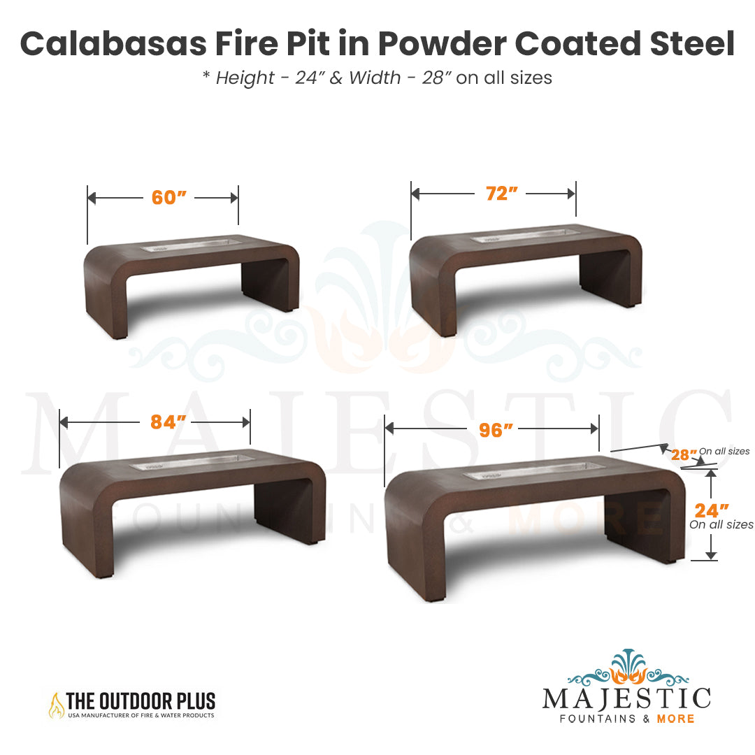 The Outdoor Plus Calabasas Fire Pit in Powder Coated Metal + Free Cove