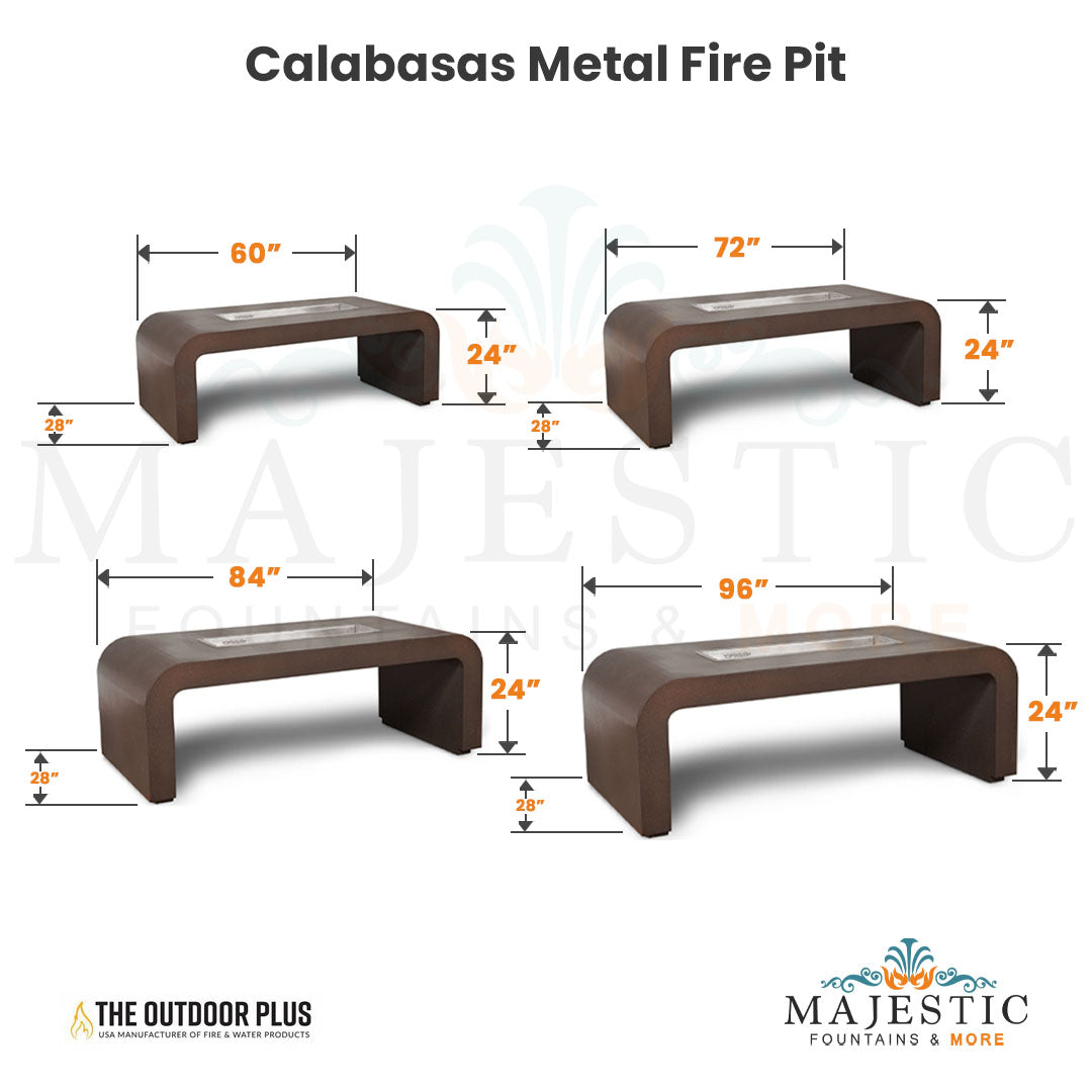 Calabasas Metal Fire Pit - Majestic Fountains and More